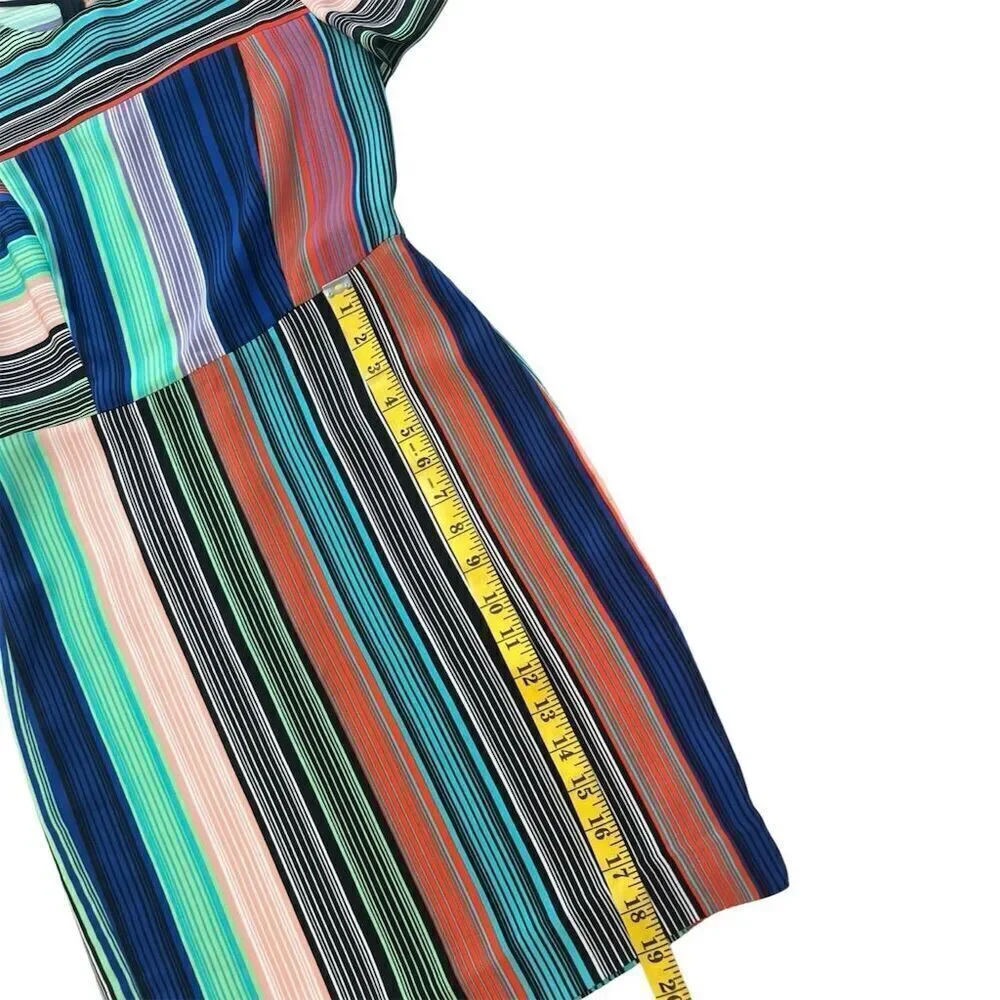 Diane von Furstenberg Women's Striped Knee Length Dress Size 2 Multicolor